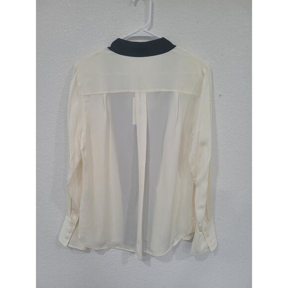 Frame Women's Silk Cream‎ and Black Blouse Top size Medium Nordstrom's NEW #12 - Picture 2 of 5